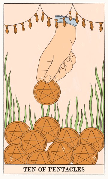 Десетка Пентакли (Ten of Pentacles) - Таро карта значение
